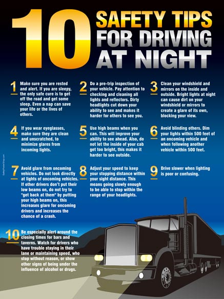 10 Safety Tips for Driving at Night