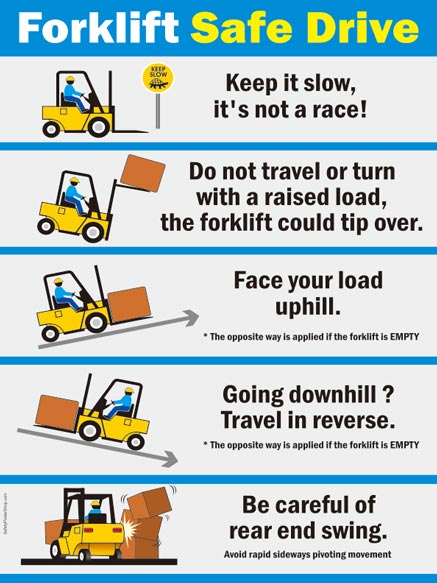 Fork Lift Safety Poster. Fork lift drivers - Do not travel with