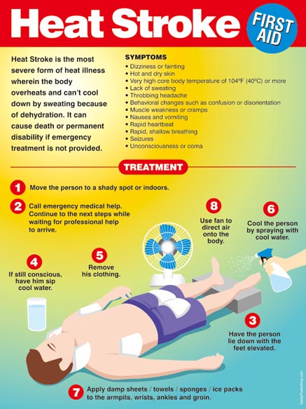 Heat Stroke First Aid | Safety Poster Shop