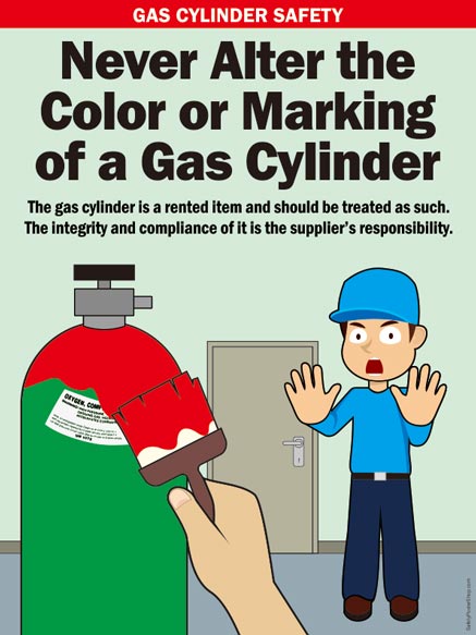 Never Alter the Color or Marking of a Gas Cylinder