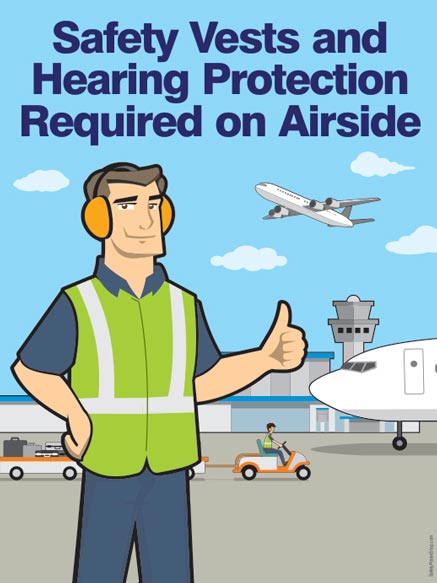Airplane Safety Vests and Hearing Protection
