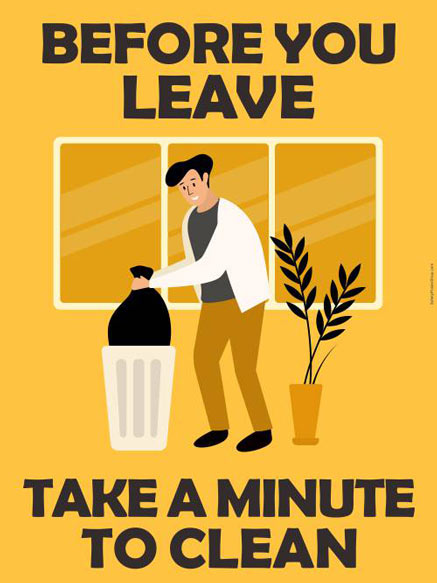 Before you leave take a minute to clean